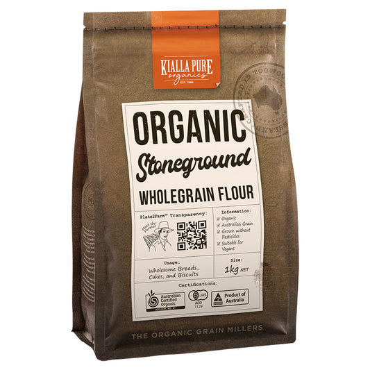 Kialla Organic Stoneground Wholegrain Flour (2 pack)