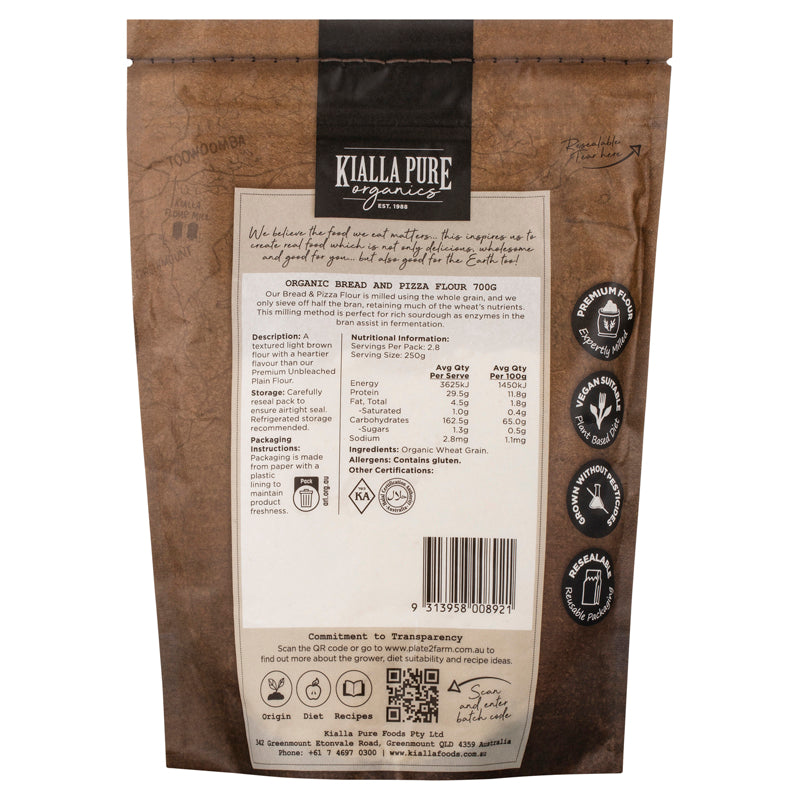 Kialla Pure Organics Bread & Pizza Flour 700g