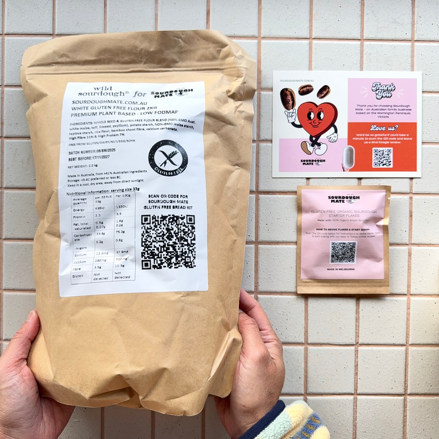 2kg Gluten Free White Bread Flour & Starter Flakes Bundle — Save 25%
