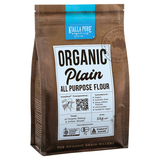 Kialla Pure Organics Unbleached Plain Flour 1kg