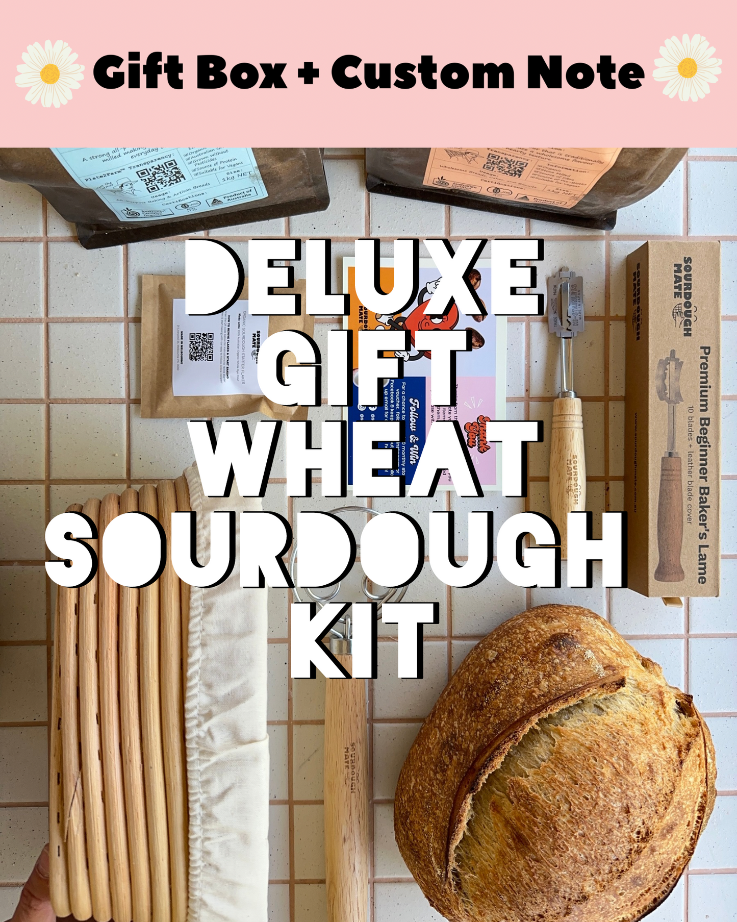 Deluxe Organic Wheat Sourdough Starter Kit + Gift Boxed