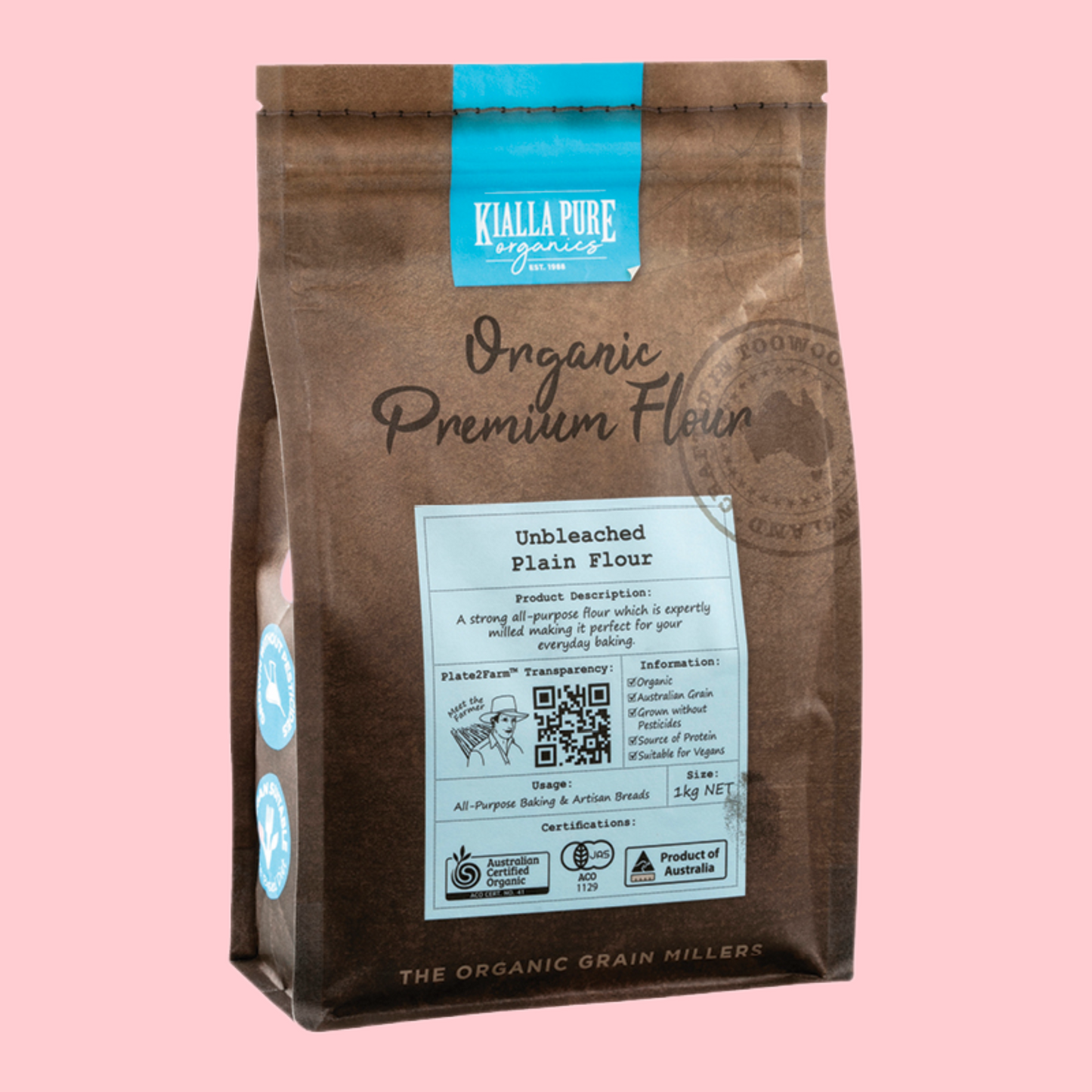 Certified organic high protein wheat bread flour 