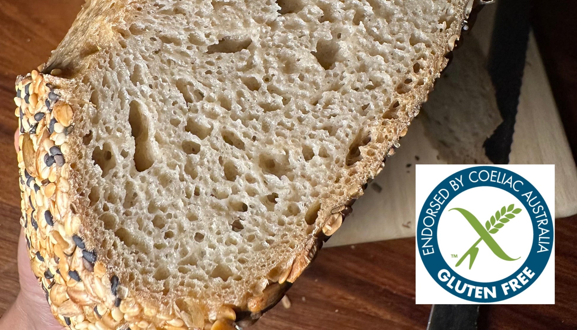 gluten free sourdough bread loaf made with Coeliac Australia endorsed bread flour
