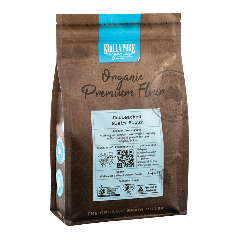 Kialla Pure Organics Unbleached Plain Flour 1kg